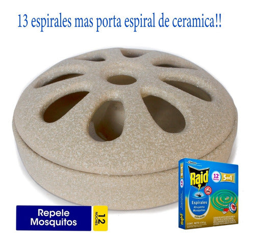 Porta Espiral Cerámica Espirales Repelente Mosquitos Raid Pn 0