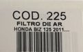 Filtro De Ar Honda Biz 125 2011...em Diante Valflex Cod: 225 5