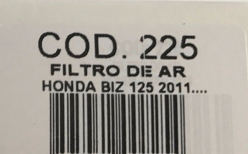 Filtro De Ar Honda Biz 125 2011...em Diante Valflex Cod: 225 5