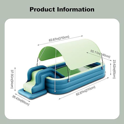 Ergocar Piscina Inflable Con Tobogán Acuático, 6