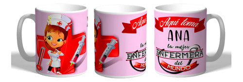 La Cueva del Otáku Taza Para Enfermera Regalo Personalizada De Cerámica 0