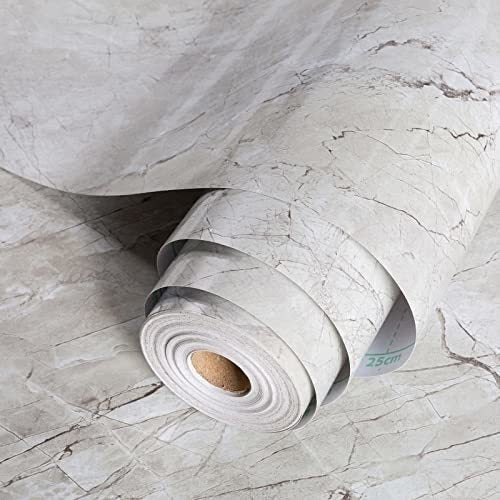 Weiseni Light Gray Marble Contact Paper - Self-Adhesive Roll 6