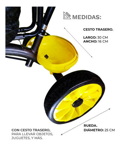 Triciclo Babymovil Tzt60 Con Luz Amarillo 1