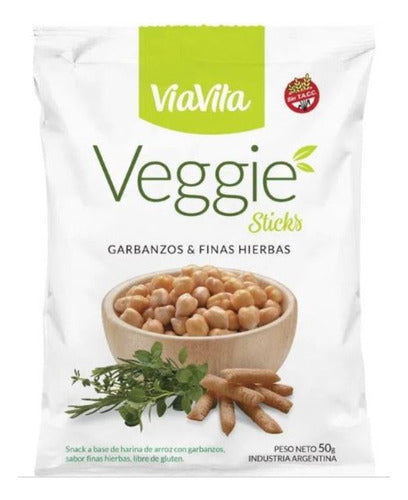 Via Vita Pack X6 Chickpea and Fine Herbs Snack Sticks 50g 0