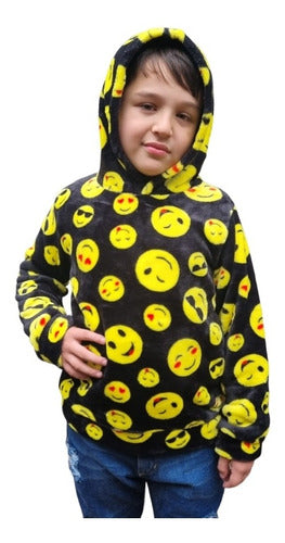 Nilu Kids Polar Hoodie Winter Jacket Kids Emoji Faces 4