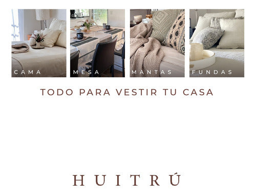 Huitrú Camino Mesa Algodón Decorativo 125x35 Paisana Plain Huitrú 4