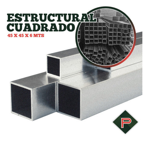 Perticari Square Structural Pipe Iron 45 X 45 X 6 Mts 1