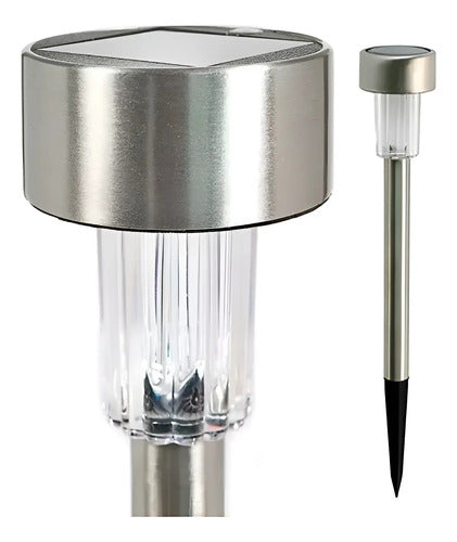 Geko Premium Solar LED Garden Stake Light Stainless Steel Lantern 2