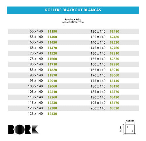 Bork Roller Blackout White - Metal Supports 1