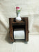 Rustic Solid Pine Wood Toilet Paper Holder with Small Shelf 2