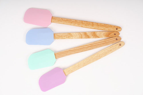 PAMPA DECO Silicone Spatula and Brush Set with Wood Handle for Baking 2