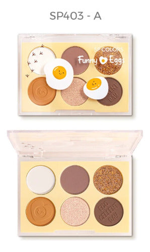 SP Colors Funny Eggs Eyeshadow Palette - 6 High Quality Shades 1