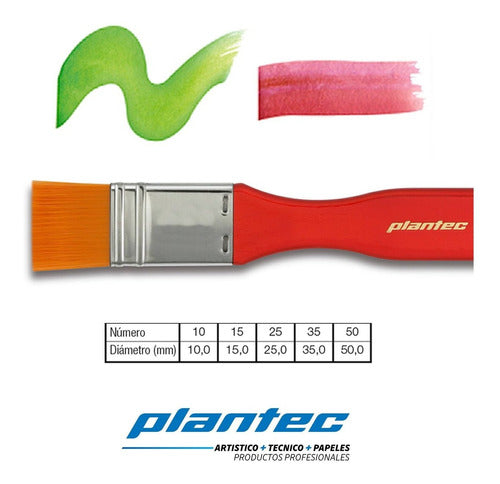 Pinceleta Plantec 8810 Pelo De Fibra Sint Dorada Toray 25 Mm 1