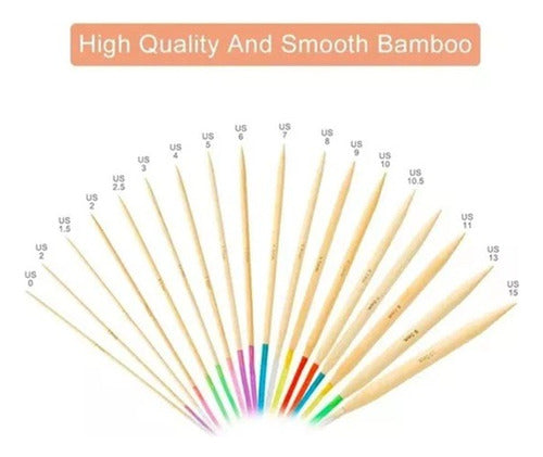 18 Pairs Bamboo Circular Knitting Needles Set with Accessories 2
