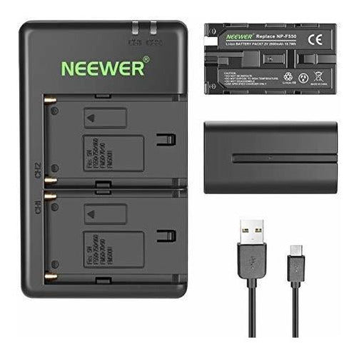 Juego De Cargador De Bateria Neewer Np-f550 Para Sony Np F97 4