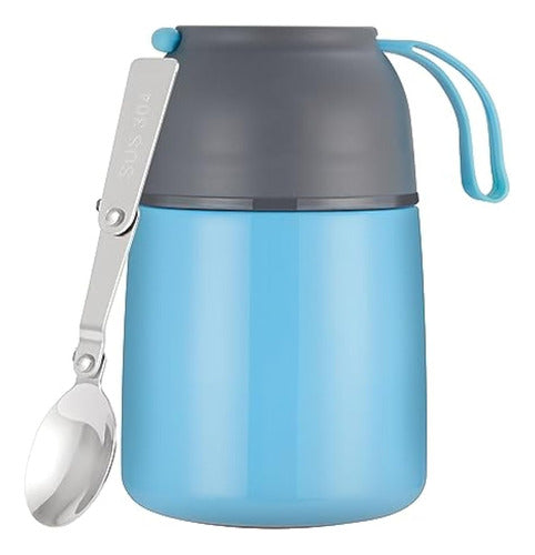 Danmo Thermos for Hot Food - Stainless Steel Soup Thermos for Kids and Adults, Blue 0