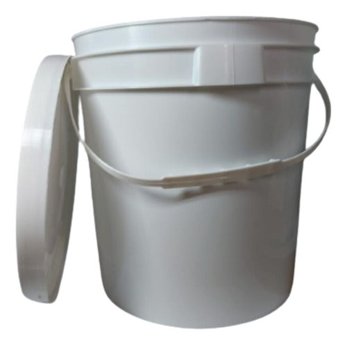 Vilut 10 Liter White Plastic Bucket with Airtight Lid - Pack of 5 1