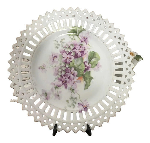 Sin Sello Hand-Painted Decorative Plate with Cut-Out Design 0