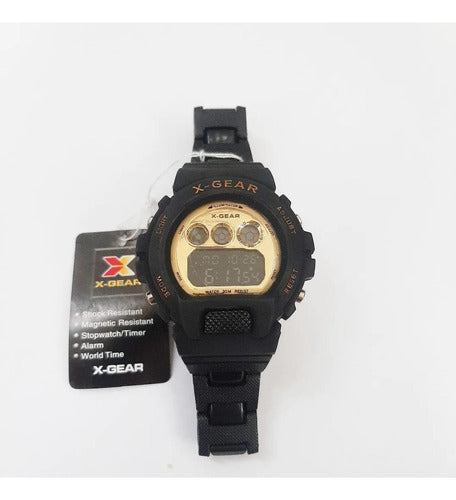 X Gear Reloj 3230B Negro Dorado Deportivo Digital Cronómetro 0