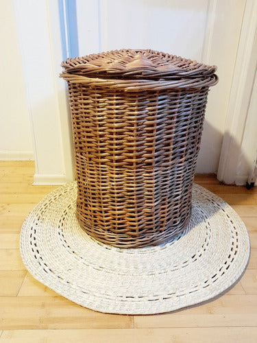 Patoyseba Store Woven Laundry Basket with Lid 0