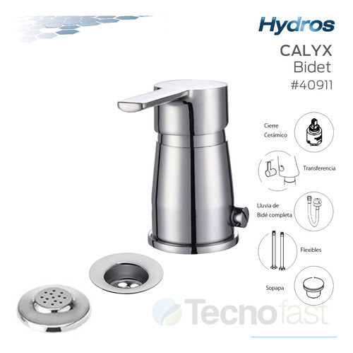 Hydros Calyx Chrome Bathroom Bidet Monobloc Faucet 40911 2