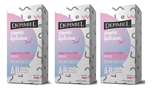 Crema Depilatoria Rostro Facial Depimiel A+b Teens 45 Gr. X3 0