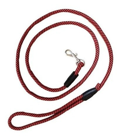 Oasis Red and Black Reflective Leash with Carabiner for Pets 2