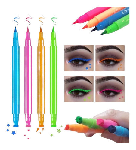 Beautifull Regalos Fluorescent Eye Liners X1 Double Tip Fiber Seal Brush 0