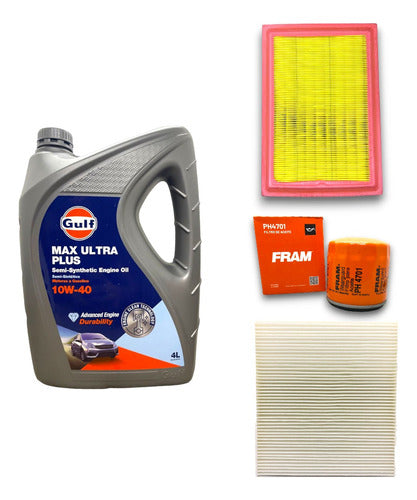 Gulf Kit 3 Filtros + Aceite Chevrolet Joy Prisma Cobalt 1.4 0