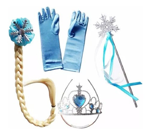 Frozen Elsa Set Trenza + Corona + Cetro! Super Delicado! 0