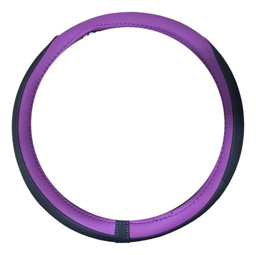 JC 38cm Universal Steering Wheel Cover in Violet & Black 0