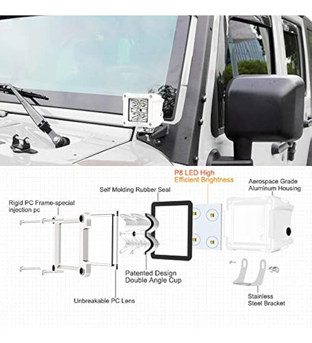 Auxbeam Cápsulas De Luz Led Blancas, Barra De Luz 1