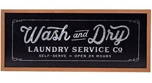 SKIPER URUGUAY Metal Wall Sign for Laundry - Black 23.94 x 1.02 x 10.04 inches 0