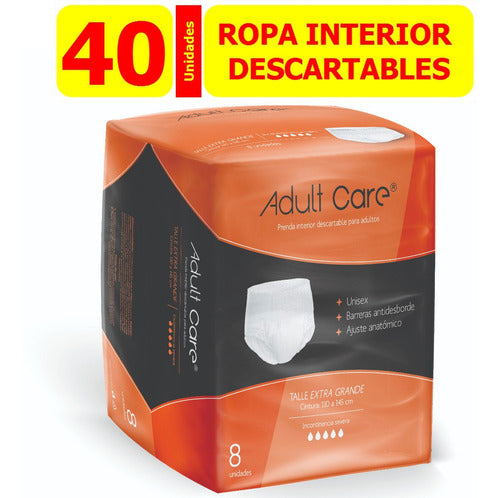 Adult Care Disposable Underwear XG - 40 Diapers 1