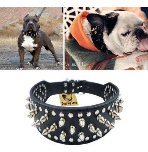 Premium Spiked Leather Pet Adjustable Collar 1