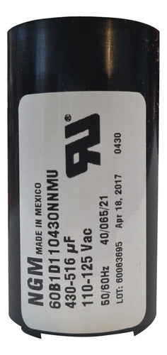 Capacitor De Arranque 430/516 Mfd X 110-125vca 50/60hz Ngm 0