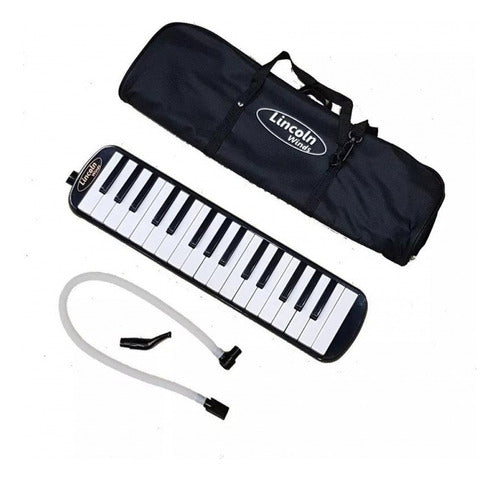 Lincoln ME32S-SB-BK 32-Note Melodica in Black with Case 0