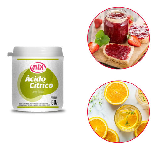 Kit 6 Ácido Cítrico 50g Para Frutas Geléias Mix 1