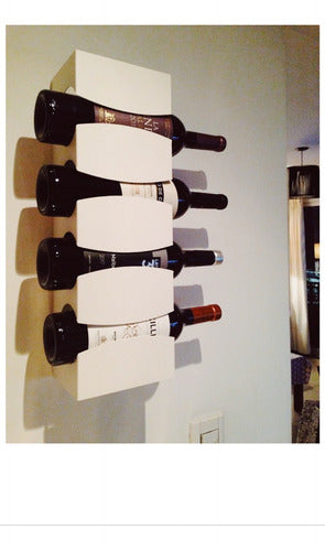 Metal Wall Wine Rack 4 Bottles 7