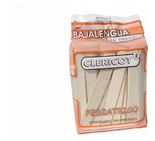 Clericot Baja Lenguas Pediátrico Madera Pack X100 Unidades 0