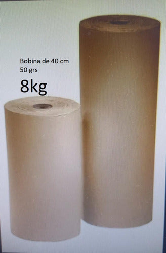 Bobina De Papel Kraft Marrón 40 Cm. X 8 Kg. Aprox. 50 Grs 0