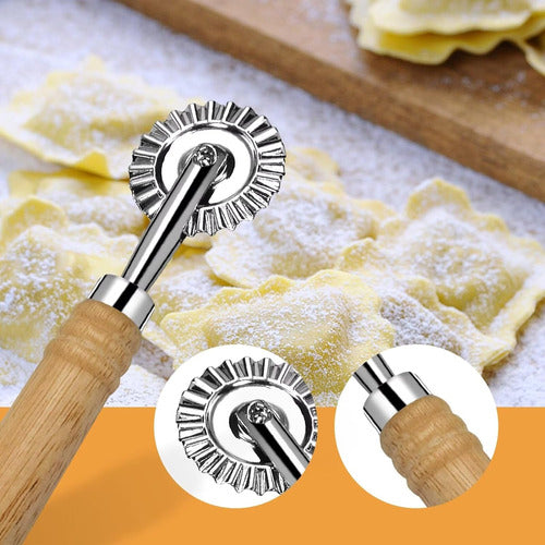 ROPOSY Cortador De Raviolli Con Mango De Madera Largo Para Cocina 5