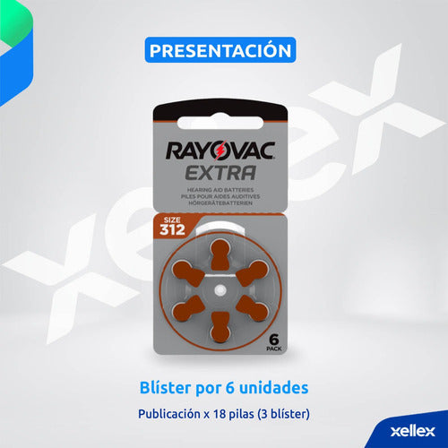 Rayovac 18 X Hearing Aid Batteries 312 Pr41 Extra 1