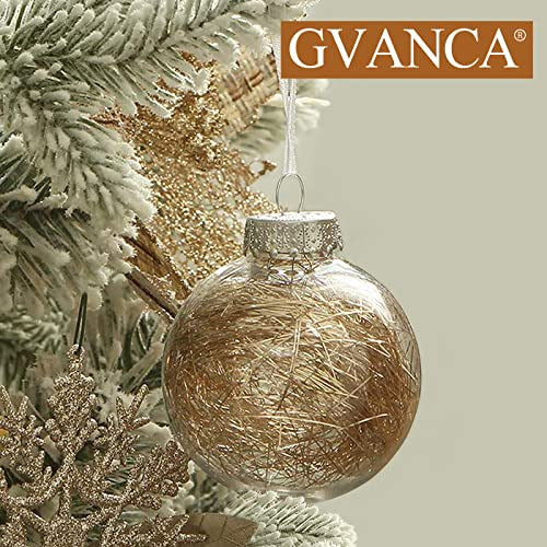 Gvanca 24 Christmas Balls Ornaments Shatterproof Gold 7cm 5