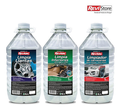 Revigal 5L Tire and Interior Cleaner with Insect Remover Pack of 3 1
