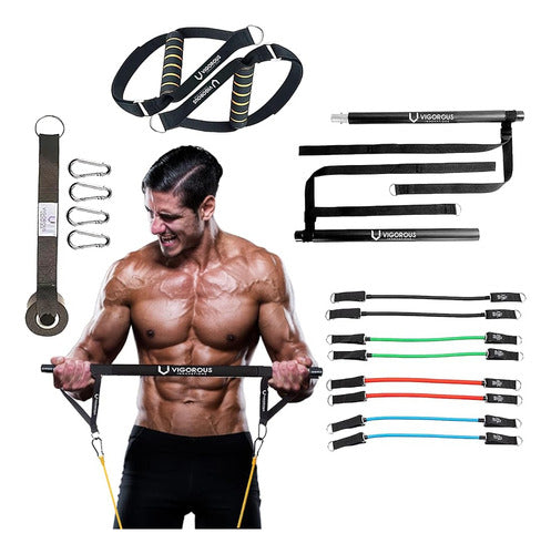 VI Vigorous Innovations Resistance Band Bar for Fitness, Bar Kit 0