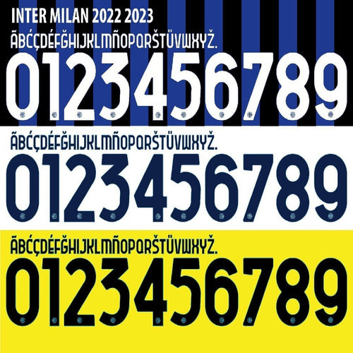 Tipografía Inter Milan 2022/2023 Y Editable Numeros 0