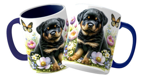 Perritos, Flores Y Mariposas Tazas 7