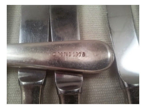 9 Cuchillos Acero Inox Y Mango Bañado En Plata Italianos 2