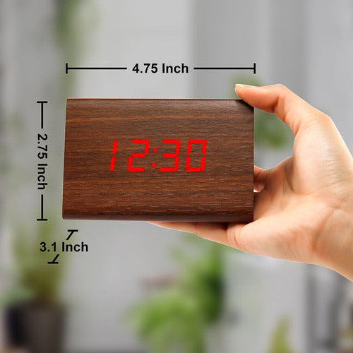 Gearonic Tm Triángulo Moderno De Madera Led Alarma Madera 5